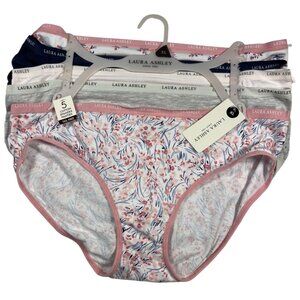 Laura Ashley Womens Tag Free Cotton Spandex Panties 5-Pack XL Multicolor